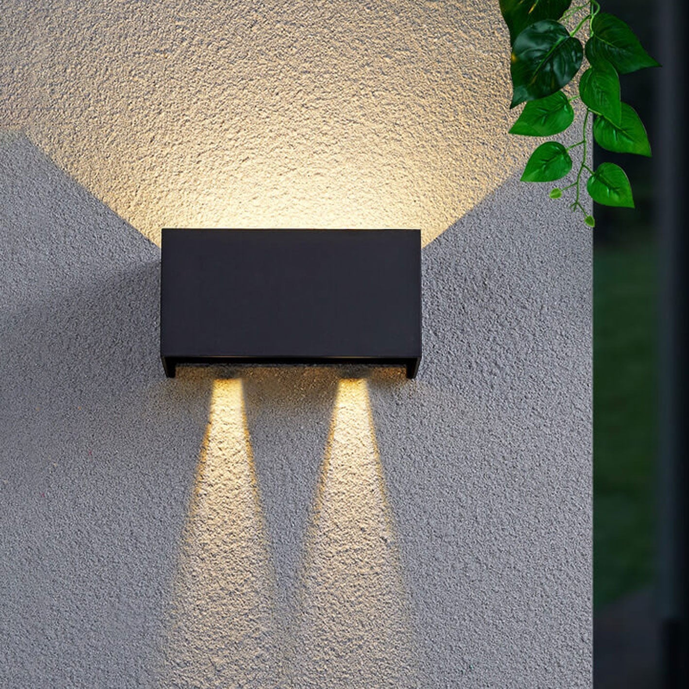 BowLift | Modern waterproof rectangular LED wall light for outdoor use with up and down lighting