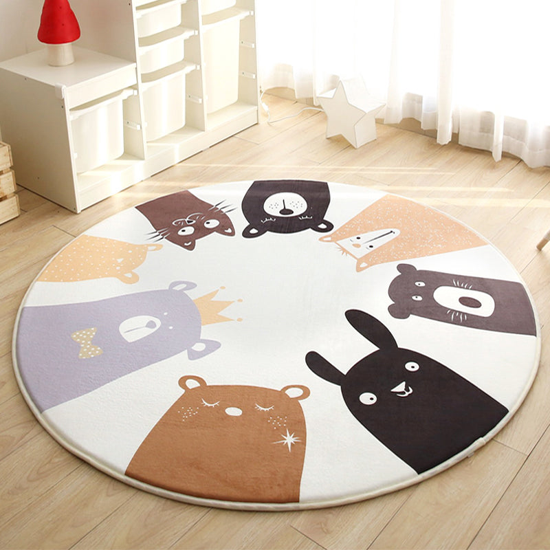 BowLift | Cartoon Children Room Carpet Multicolored Animal Carpet Cotton Pet-friendly Machine Washable Indoor Carpet