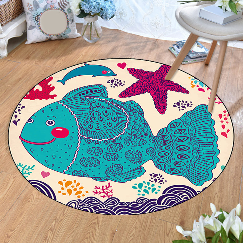 BowLift | Aesthetics Animal Pattern Carpet Multifunctional Colorful Cartoon Carpet Polyester Machine Washable Non-Slip Back Pet-Friendly Carpet for Children's Room