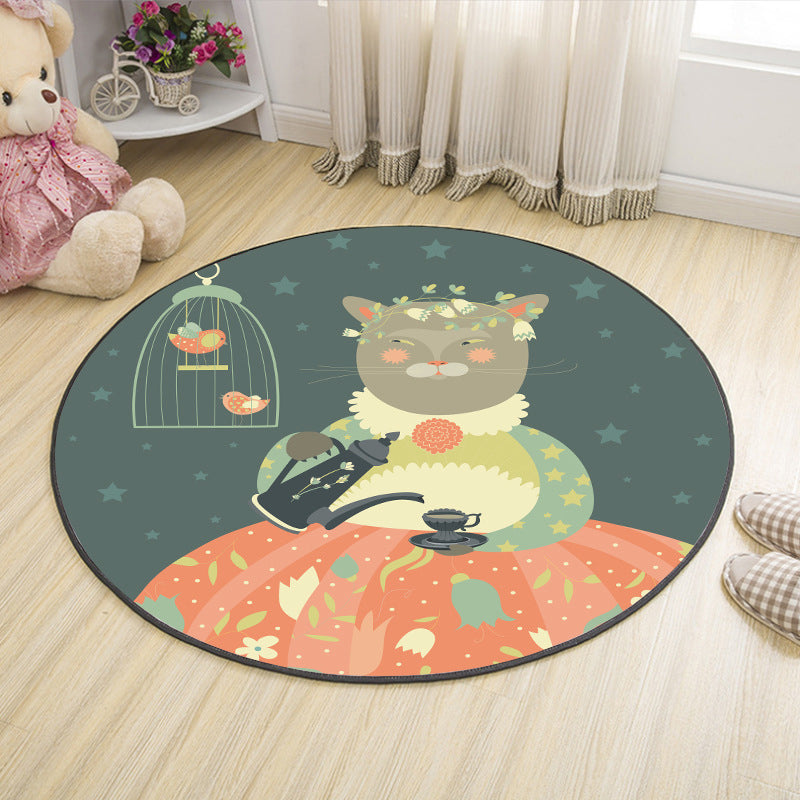 BowLift | Shaded Cartoon Indoor Rug Multicolored Animal Print Rug Machine Washable Stain Resistant Non-Slip Rug for the Children's Room