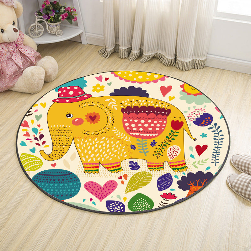 BowLift | Shaded Cartoon Indoor Rug Multicolored Animal Print Rug Machine Washable Stain Resistant Non-Slip Rug for the Children's Room