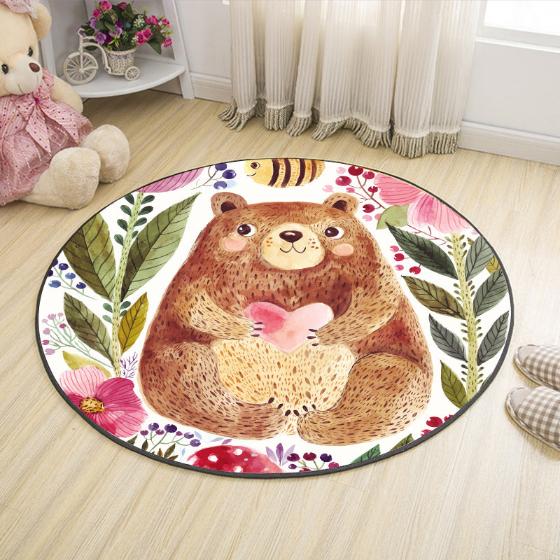 BowLift | Shaded Cartoon Indoor Rug Multicolored Animal Print Rug Machine Washable Stain Resistant Non-Slip Rug for the Children's Room