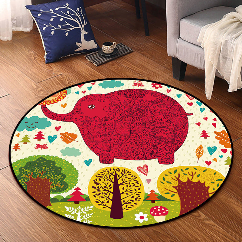 BowLift | Bright Multicolor Animal Carpet Synthetic Cartoon Rug Pet-Friendly Non-Slip Back Washable Rug for Children's Room