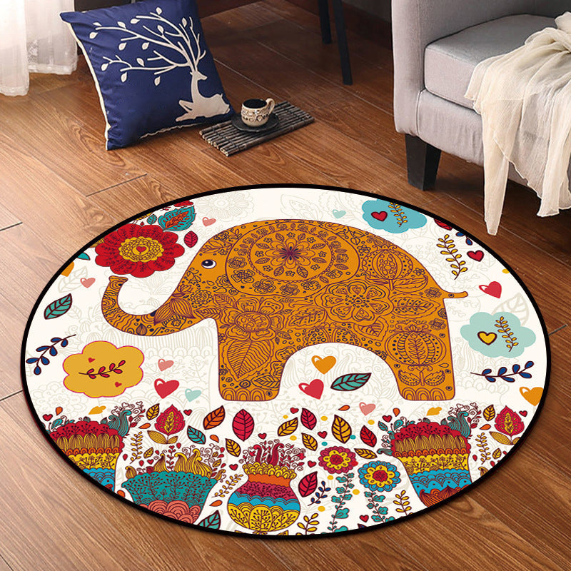 BowLift | Bright Multicolor Animal Carpet Synthetic Cartoon Rug Pet-Friendly Non-Slip Back Washable Rug for Children's Room