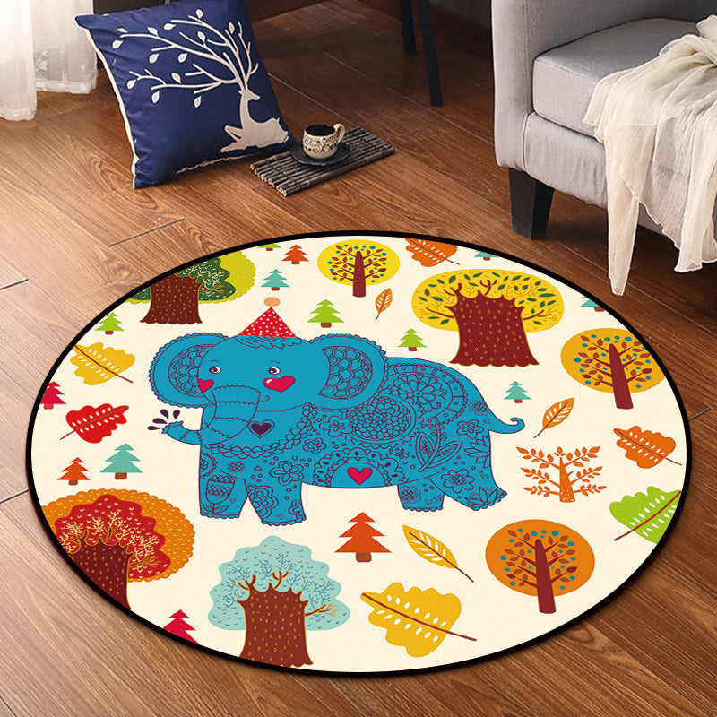 BowLift | Bright Multicolor Animal Carpet Synthetic Cartoon Rug Pet-Friendly Non-Slip Back Washable Rug for Children's Room
