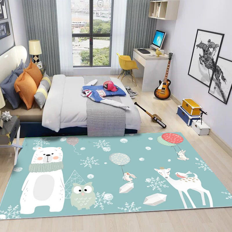 BowLift | Shaded Multicolor Kids Carpet Polypropylene Cartoon Carpet Pet Friendly Non-Slip Stain Resistant Carpet for Kids' Room
