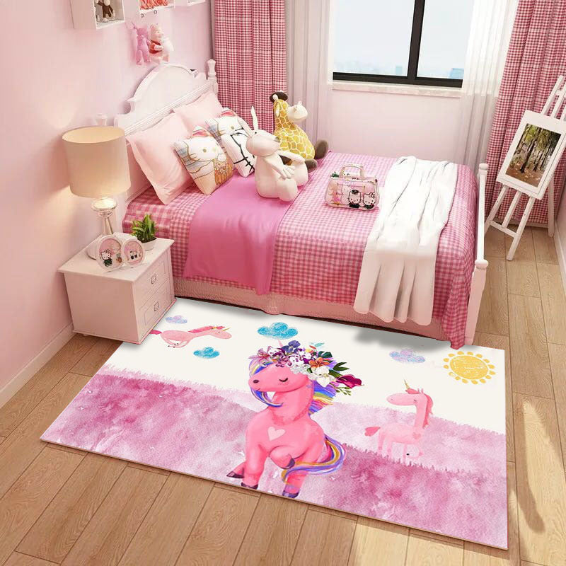 BowLift | Shaded Multicolor Kids Carpet Polypropylene Cartoon Carpet Pet Friendly Non-Slip Stain Resistant Carpet for Kids' Room