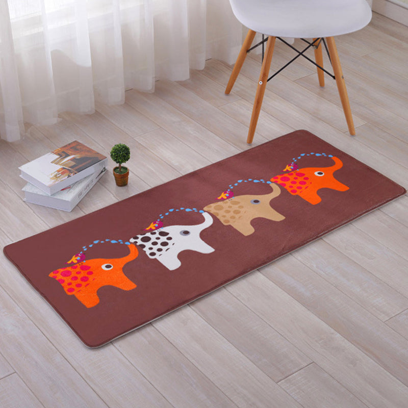 BowLift | Beautiful Multicolor Animal Pattern Carpet Synthetic Kids Carpet Washable Stain Resistant Non-Slip Carpet for Bedroom