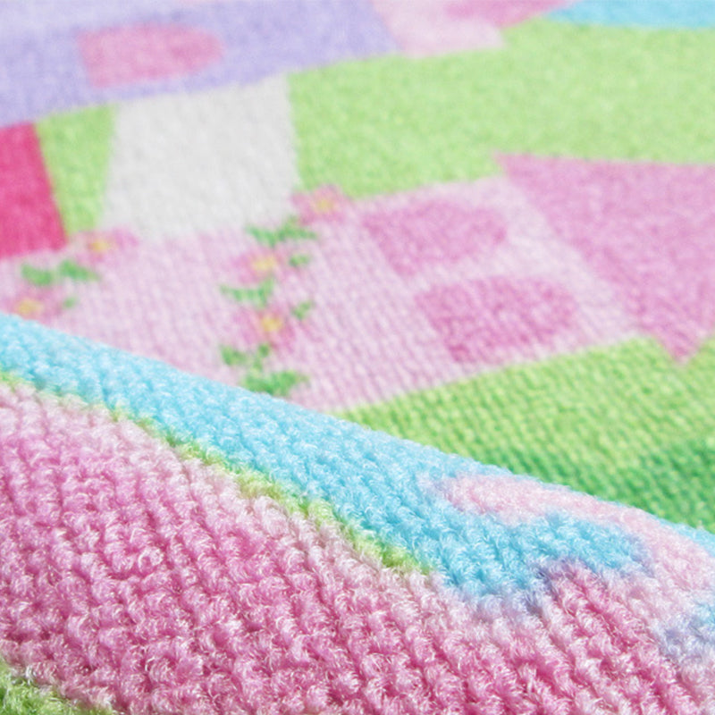 BowLift | Shady Castle Landscape Print Carpet Pink Cartoon Area Rug Synthetic Stain Resistant Non-Slip Back Washable Rug for Children's Room