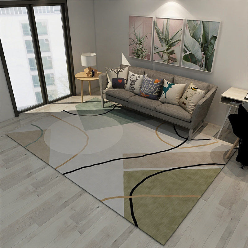 BowLift | Art Deco Nordic Area Rug Multicolor Color Block Rug Washable Non-Slip Pet Friendly Carpet for Living Room