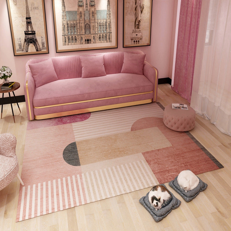 BowLift | Aesthetics Mid-Century Carpet Multicolored Geometric Carpet Stain Resistant Non-Slip Machine Washable Carpet for Living Room