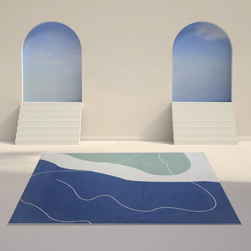 BowLift | Chic Nordic Indoor Carpet Multicolor Curved Lines Art Geometric Carpet Stain Resistant Non-Slip Machine Washable Carpet for Home