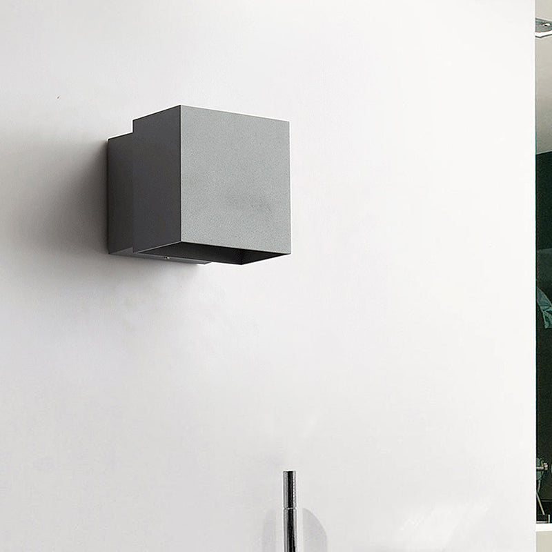 BowLift | Cube Up and Down LED Wall Light Contemporary Metal Black/Grey/White Outdoor Wall Light with Adjustable Angle