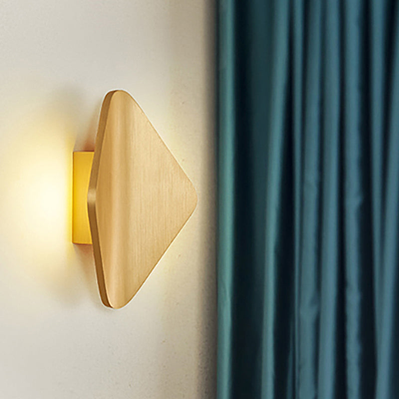 BowLift | Concave Rhombus Metal Wall Light Modern LED Black/Gold/Coffee Wall Light Light for Living Room