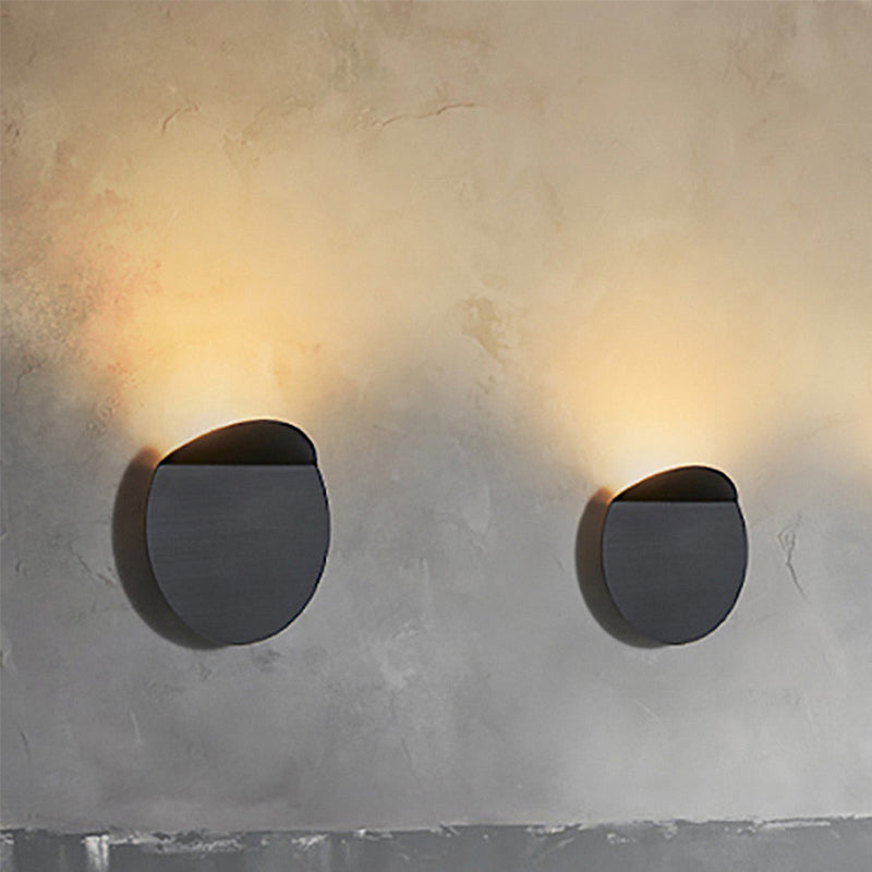 BowLift | Contemporary round metal wall light black/gray/white LED wall-mounted light for hallway