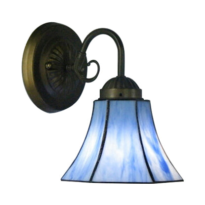 BowLift | Blue Glass Bell Wall Lamp with Goose Head 1 Light Vintage Indoor Wall Lighting
