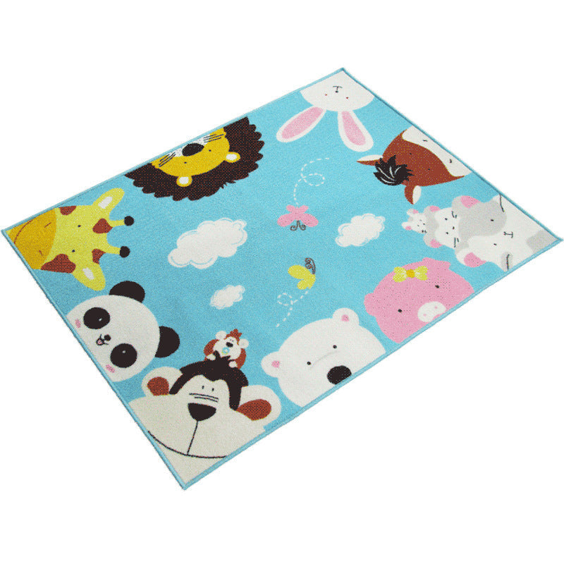 BowLift | Colorful Back for Children Multi Color Animal Pattern Carpet Synthetic Stain Resistant Non-Slip Back Machine Washable Carpet for Preschool