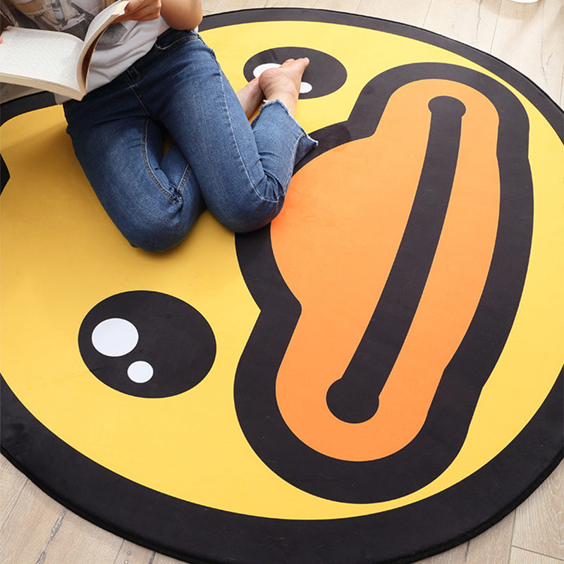 BowLift | Yellow Duck Pattern Carpet Cotton Cartoon Area Rug Non-Slip Back Floor Mat for Kids Room
