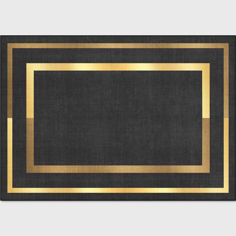 BowLift | Glam Gold Frame Rug Multicolored Minimalist Rug Polyester Non-slip Pet-friendly Stain-resistant Rug for Room