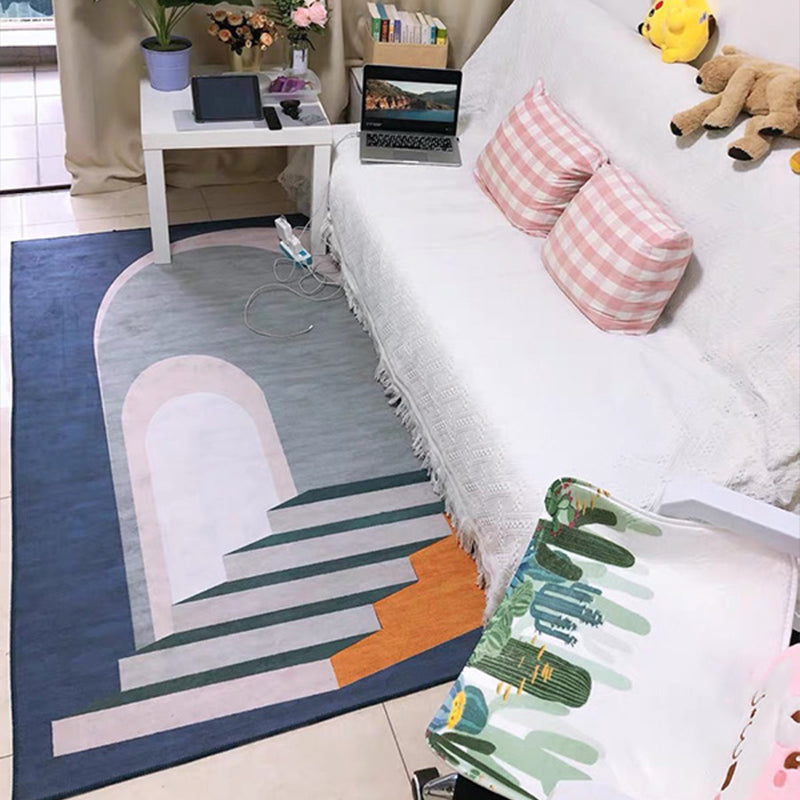BowLift | Classic Nordic Area Rug Multi Colored Arched Door Stairs Rug Stain Resistant Non-Slip Pet Friendly Carpet for Room