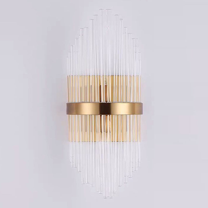 BowLift | Shadow Wall Light Simplicity Crystal Rod 2 Bulbs Living Room Wall Mount Light in Gold