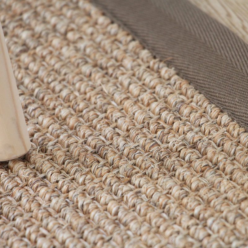 BowLift | Premium Solid Area Rug Light Brown Wooden Style Carpet Sisal Non-Slip Pet-Friendly Machine Washable Rug for Home