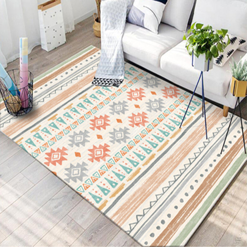 BowLift | Funky Boho Rug Multicolored Tribal Print Rug Pet Friendly Washable Non-Slip Rug for Home Decor