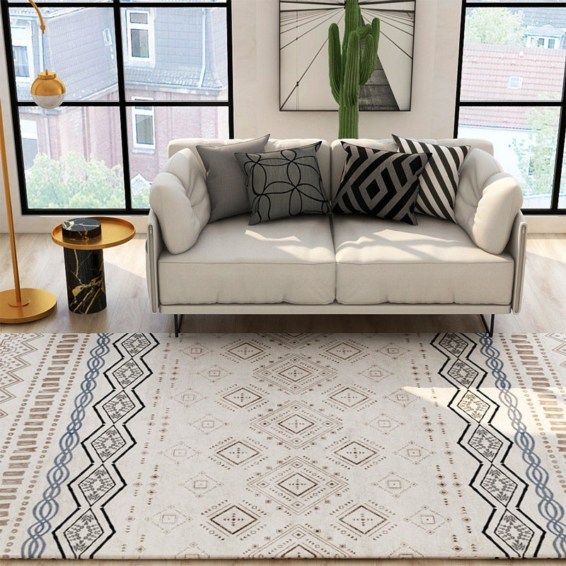 BowLift | Fancy Moroccan Rug Multicolor Symmetrical Geometry Rug Stain Resistant Non-Slip Machine Washable Rug for Home Decor