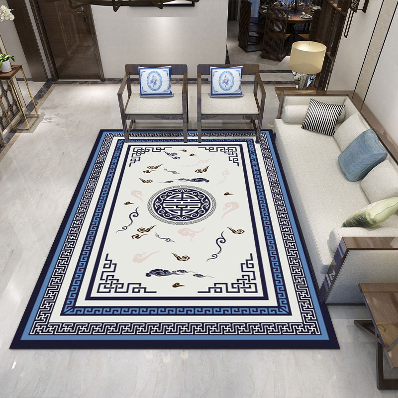 BowLift | Fancy Multicolor Flower Rug Polypropylene Asian Style Rug Stain Resistant Anti-Slip Backing Pet Friendly Rug for Guest Room