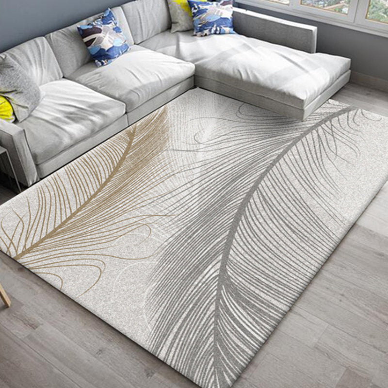 BowLift | Chic Oriental Rug Polyester Flower Botanical Rug Non-slip Machine Washable Pet-friendly Carpet for Living Room