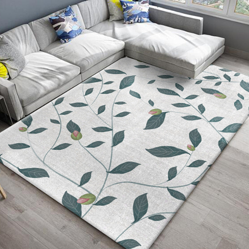 BowLift | Chic Oriental Rug Polyester Flower Botanical Rug Non-slip Machine Washable Pet-friendly Carpet for Living Room