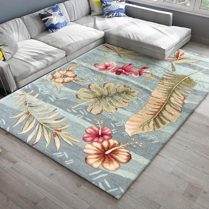 BowLift | Chic Oriental Rug Polyester Flower Botanical Rug Non-slip Machine Washable Pet-friendly Carpet for Living Room