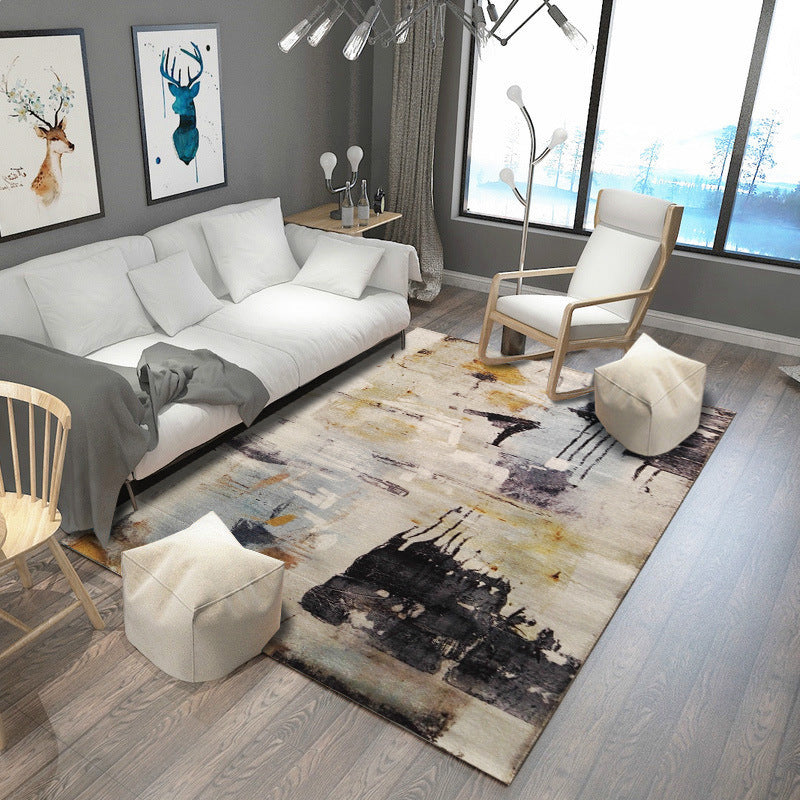 BowLift | Shabby Chic Multicolor Steampunk Rug Polypropylene Rustic Surfaces Rug Pet Friendly Washable Non-Slip Back Rug for Home