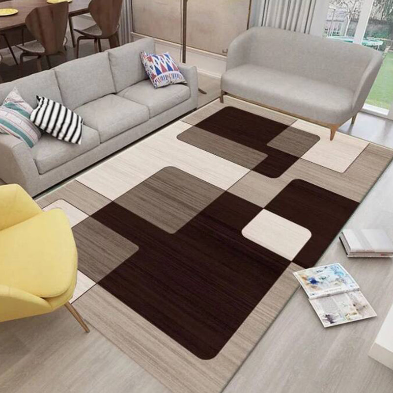 BowLift | Aesthetics Abstract Area Rug Multicolored Industrial Carpet Synthetic Non-slip Stain Resistant Machine Washable Rug for the Living Room