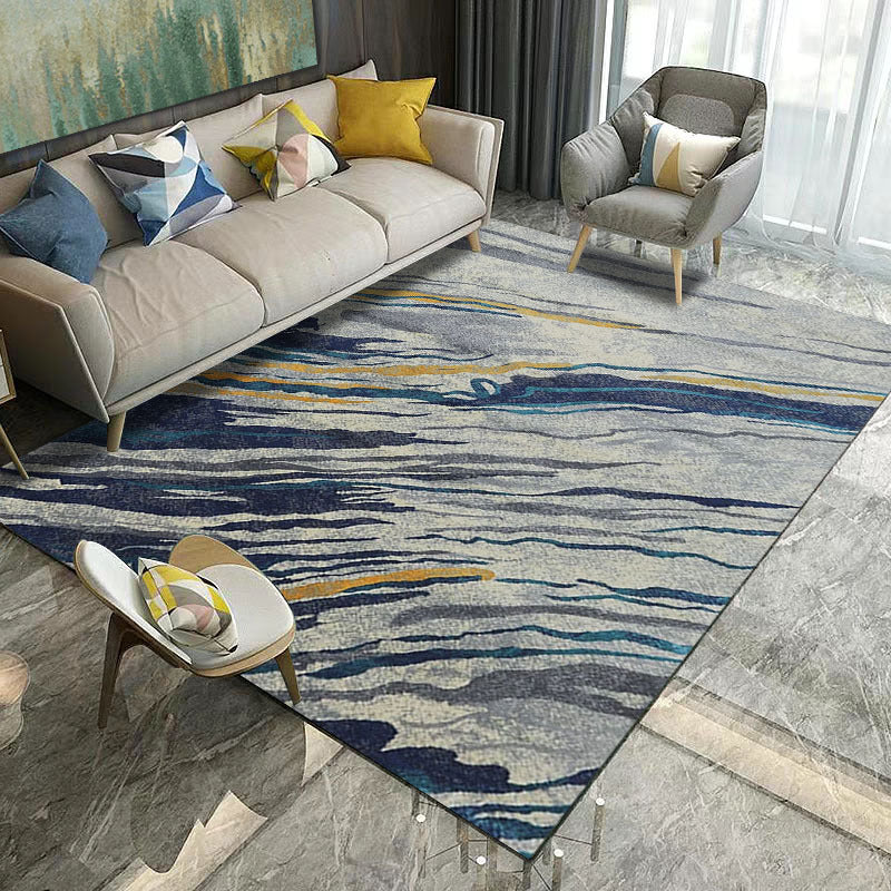 BowLift | Classic Industrial Design Rug Multicolored Postmodernism Rug Stain Resistant Pet Friendly Non-Slip Rug for Room