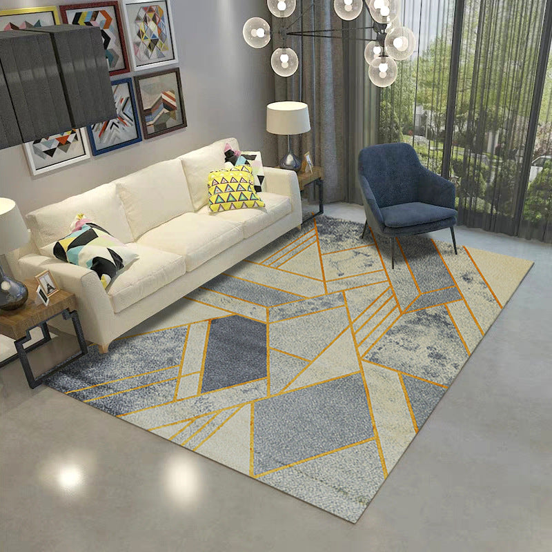 BowLift | Classic Industrial Design Rug Multicolored Postmodernism Rug Stain Resistant Pet Friendly Non-Slip Rug for Room