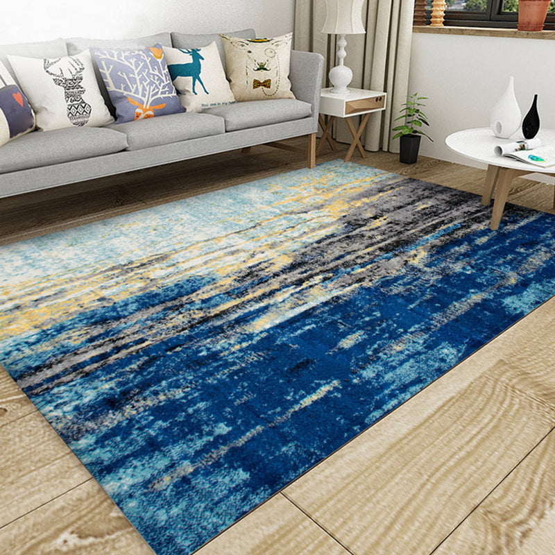 BowLift | Industrial Style Living Rug Multicolored Expressionism Rug Synthetic Non-slip Pet-friendly Machine washable Rug