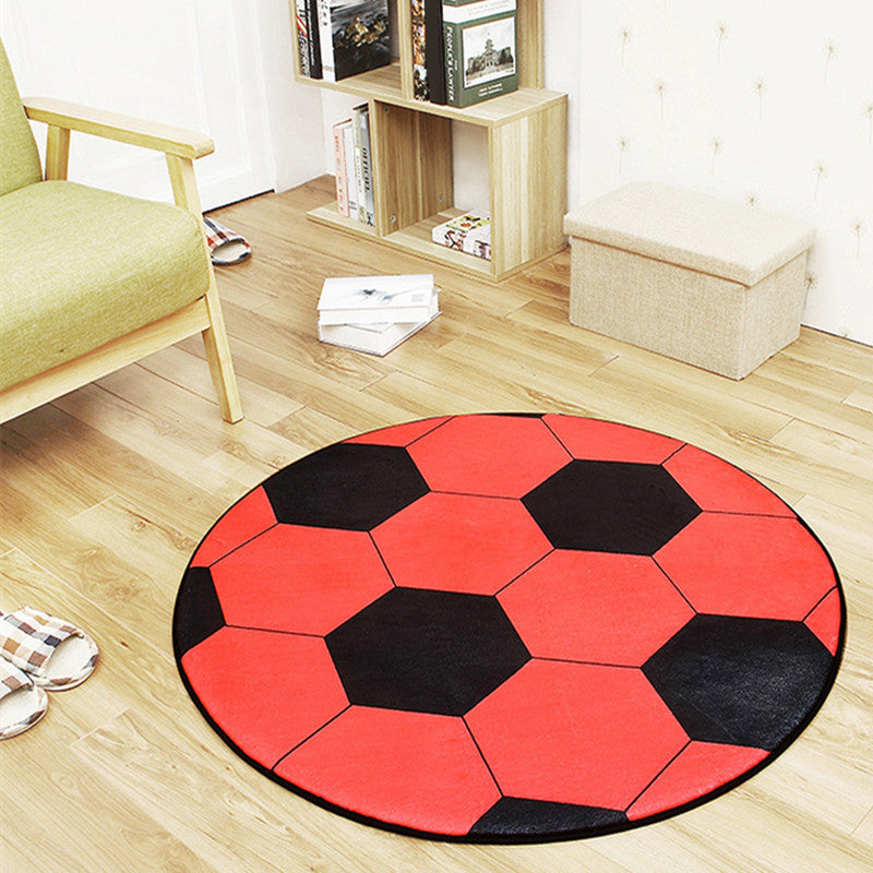 BowLift | Creative Sports Ball Print Carpet Multi-color Modern Carpet Polyester Stain Resistant Non-slip Back Machine Washable Rug for Boys Room
