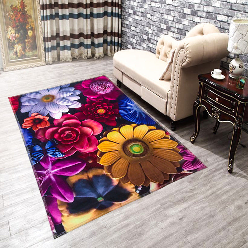 BowLift | Amazing Multicolor Natural Landscape Carpet Polyester Modern Carpet Stain Resistant Washable Non-Slip Back Carpet for Family Room