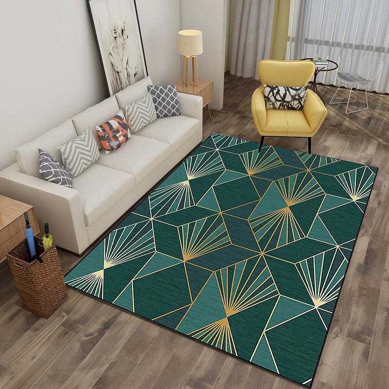 BowLift | Multicolor 3D Illusion Geometry Rug Polyester Modernist Rug Non-Slip Pet-Friendly Machine Washable Rug for the Large Room