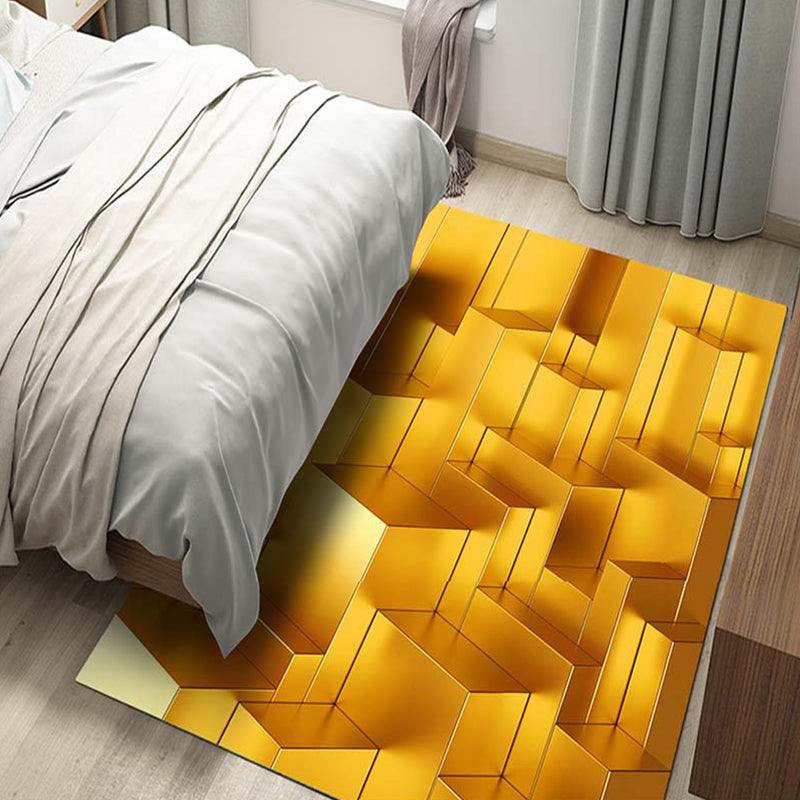 BowLift | Multicolor 3D Illusion Geometry Rug Polyester Modernist Rug Non-Slip Pet-Friendly Machine Washable Rug for the Large Room