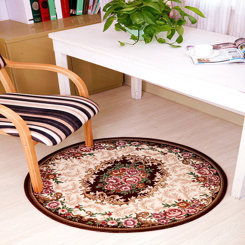 BowLift | Farm Peony Indoor Rug Multicolor Synthetic Rug Machine Washable Stain Resistant Non-Slip Rug for the Workspace