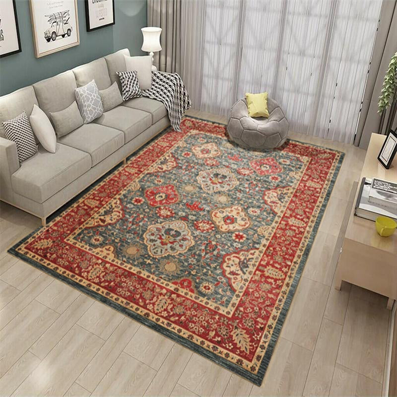 BowLift | Antique Multicolor Glam Carpet Polyester Floral Pattern Carpet Pet Friendly Stain Resistant Non-Slip Carpet for Home