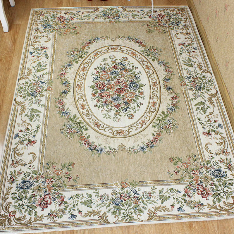 BowLift | Victorian living room carpet Multicolored peony carpet Cotton Machine washable Non-slip back Carpet