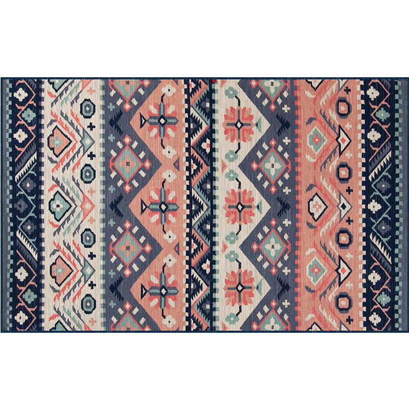BowLift | Worn Moroccan Rug Multicolored Patterned Rug Non-Slip Machine Washable Stain Resistant Rug for Home