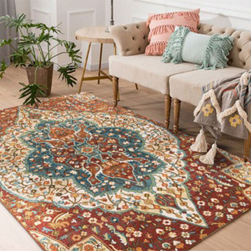 BowLift | Worn Moroccan Rug Multicolored Patterned Rug Non-Slip Machine Washable Stain Resistant Rug for Home