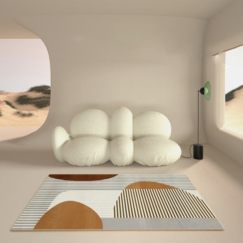 BowLift | Calming Multi Colors Nordic Rug Synthetic Geometric Rug Washable Stain Resistant Non-Slip Backing Rug for Living Room