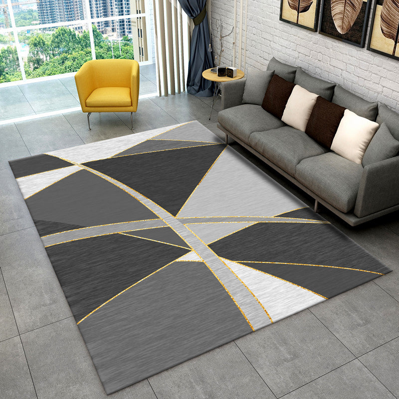 BowLift | Beautiful Nordic Style Carpet Multicolor Geometric Color Block Carpet Machine Washable Stain Resistant Non-Slip Carpet for Large Room