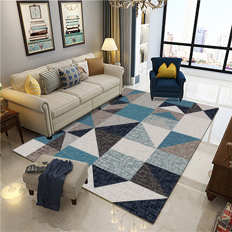 BowLift | Beautiful Nordic Style Carpet Multicolor Geometric Color Block Carpet Machine Washable Stain Resistant Non-Slip Carpet for Large Room