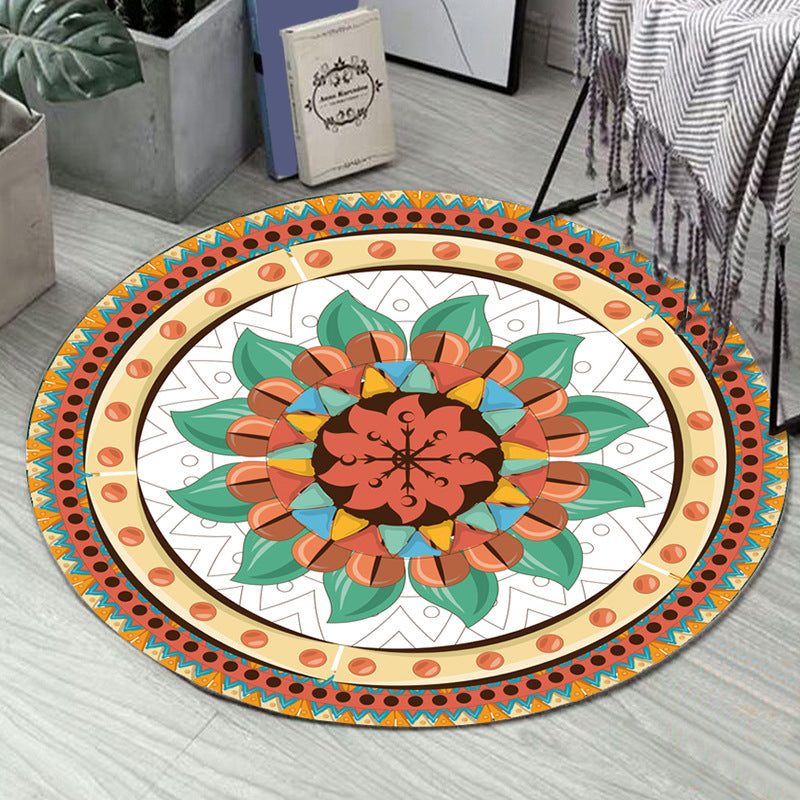 BowLift | Art Deco Moroccan Carpet Multicolored Mandala Carpet Pet-Friendly Machine Washable Non-Slip Rug for Bedroom